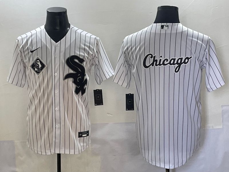 Men 2025 Chicago White Sox Blank White Stripe Game Nike MLB Jersey style 12->chicago white sox->MLB Jersey